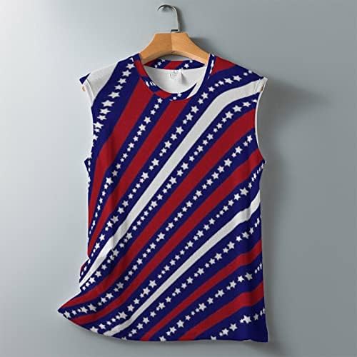 Дамски Блузи с Американския Флаг, Тениска в Звездна Лента с Графично Изображение, Летни Патриотични Блузи Без Ръкави, Ризи, 4 юли
