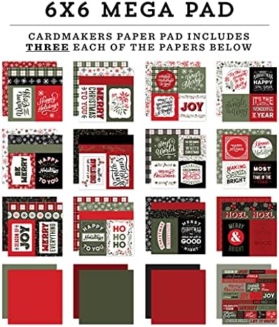 Хартиена компания Echo Park Писма И Коледни Картички 6X6 Mega Pad Paper, Мулти