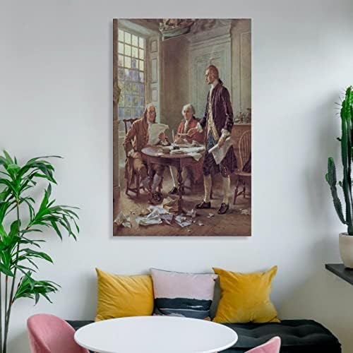 Маслени картини с образа на Бенджамин Франклин, Джон Адамс и Томас Джеферсън, които пишат Декларация за независимост, Стенни художествени
