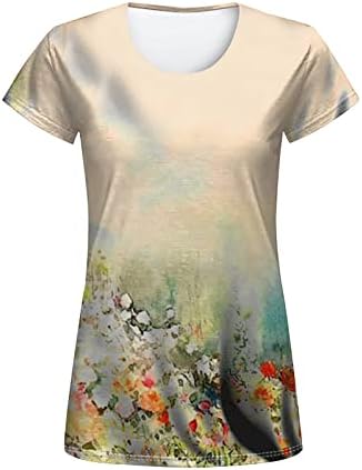 NOKMOPO/ Дамски Тениски Размер Плюс, Модни и Ежедневни Свободна Тениска с Цифрово принтом в формата на Цветя и Птици с Къс ръкав