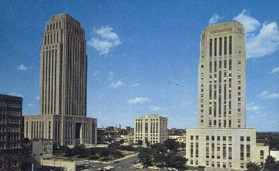 Пощенска картичка с център град Канзас-Сити, Мисури