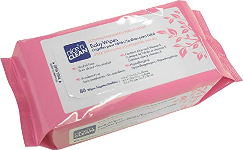 Бебешки кърпички Sani Professional A437fw Nice 'N Clean с аромат на свежест, 6 1/2 X 9, Бял, 80 бр. в опаковка, 12 бр./ct