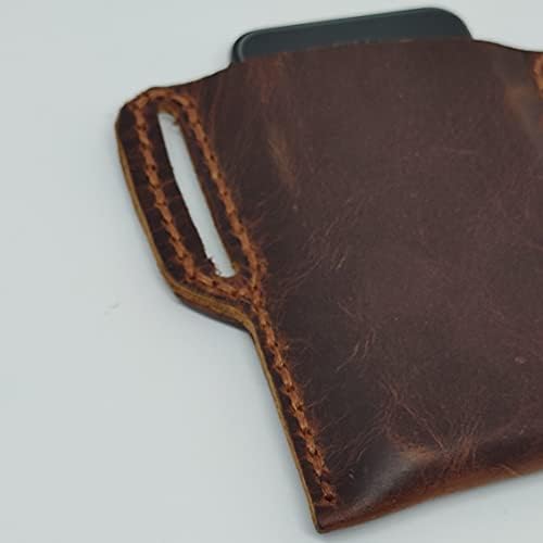 Чанта-кобур от естествена кожа за ZTE Axon 20 5G, Калъф за вашия телефон ръчна изработка от естествена кожа, Изработен по поръчка Кожен Калъф-чанта за носене със страничн?