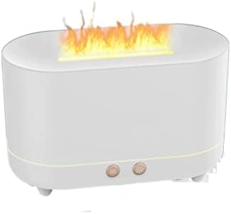 JGQGB 3D Овлажнител за въздух с Пламък, нощна светлина, Имитация на Пламъка, Дифузор Етерично Масло за Украса на Ароматерапията в Спалнята, 225 мл (Цвят: OneColor, размер: 10,7 * 8